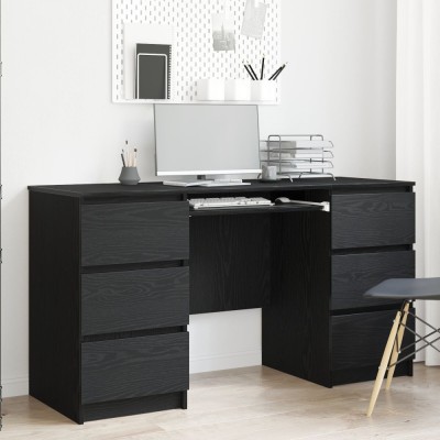 Gossi birouri 2 buc negru stejar 140x50x76 cm lemn prelucrat foto