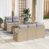 VidaXL Set de canapele pentru grădină 6 pcs Bej, Gri 55 x 55 x 37 cm