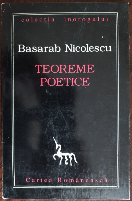 BASARAB NICOLESCU - TEOREME POETICE (prima editie in limba romana, 1996) [DEDICATIE / AUTOGRAF]