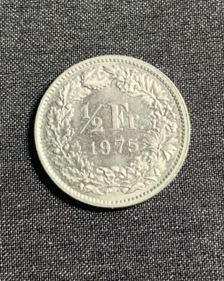 Moneda 1/2 franci 1975 Elvetia foto