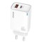 Incarcator Retea Sendem OG63, 45W, 3A, 1 x USB-A - 1 x USB-C, Alb