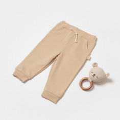 Pantaloni lungi, Two thread, 100%bumbac organic - Stone, BabyCosy (Marime: 18-24 Luni)
