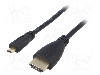 Cablu HDMI - HDMI, HDMI mufa, micro mufa HDMI, 1.5m, negru, AKYGA - AK-HD-15R