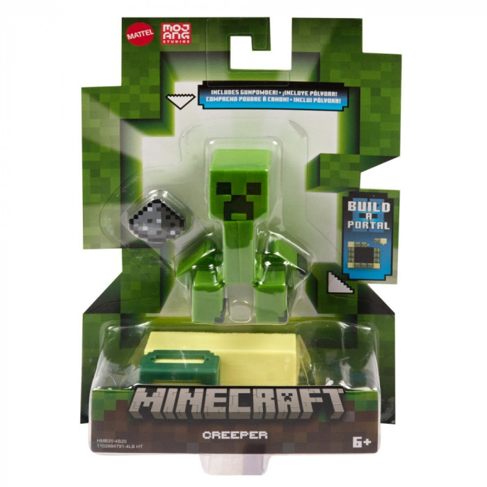 MINECRAFT CRAFT A BLOCK FIGURINA 8CM CREEPER