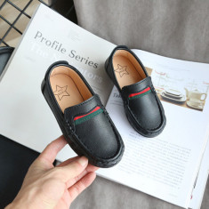 Pantofi eleganti negri tip mocasini pentru baietei (Marime Disponibila: Marimea
