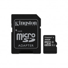 Card de memorie Kingston microSDHC Canvas Select 80R 16GB Clasa 10 UHS-I U1 80 Mbs cu adaptor SD foto