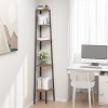 Raft Colt 5 Niveluri vidaXL Maro Inchis/Negru 45.5x31.5x180cm Biblioteca Etajera Depozitare Carti Obiecte Decor