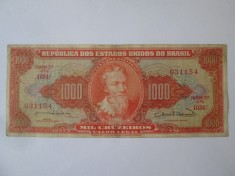 Rara! Brazilia 1000 Cruzeiros 1960 Valor Legal/Valoare Juridica foto