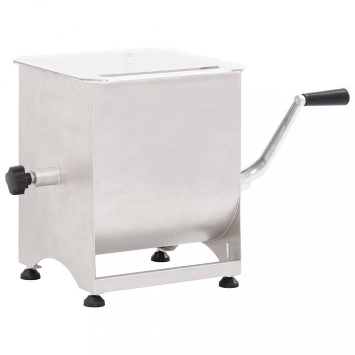 vidaXL Malaxor de carne cutie de viteze, argintiu, oțel inoxidabil