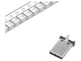 Mufă USB C SMT Verticală USB 3.2 5A
