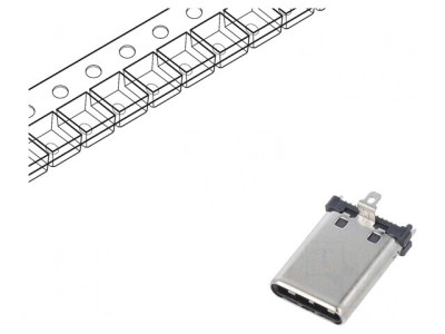 Mufă USB C SMT Verticală USB 3.2 5A foto