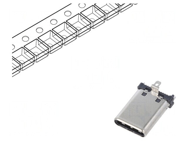 Mufă USB C SMT Verticală USB 3.2 5A