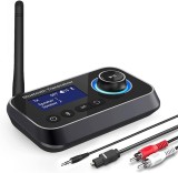 Transmițător și receptor Bluetooth 5.0 3 &icirc;n 1 pentru 2 căști, adaptor audio Bluetooth cu latență redusă, transmițător Bluetooth cu comutator de ocolir