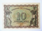 Grecia 10 Drahme 1944 UNC(necirculata),bancnota din imagini