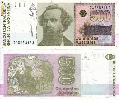 ARGENTINA 500 australes 1990 UNC!!! foto