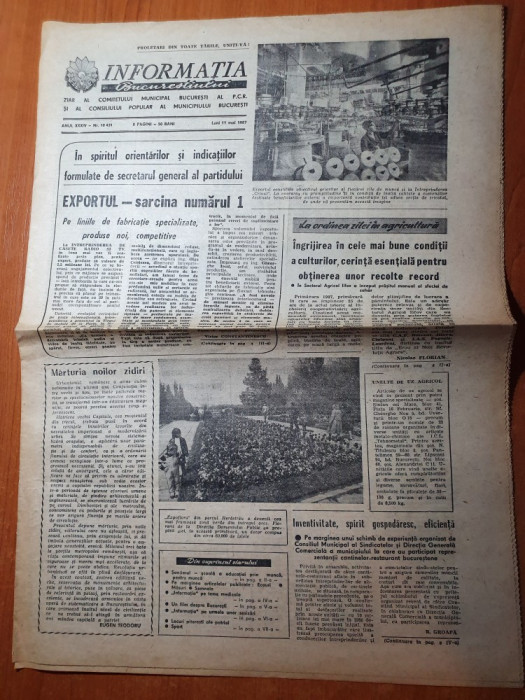 informatia bucurestiului 11 mai 1987- articol cartierul baneasa, parc herastrau