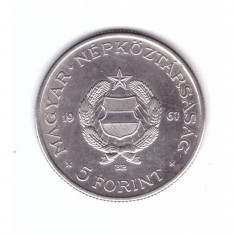 Moneda Ungaria 5 forint / forinti 1967, stare buna, curata