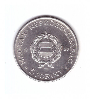 Moneda Ungaria 5 forint / forinti 1967, stare buna, curata foto