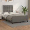 VidaXL Cadru de pat cu tăblie, gri, 120x200 cm, piele ecologică