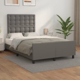 VidaXL Cadru de pat cu tăblie, gri, 120x200 cm, piele ecologică 3125565