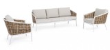 Cumpara ieftin Set mobilier gradina maro bej Maribela 207.5x83.5x77.5 cm