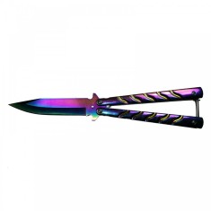 Cutit Briceag fluture Balisong Butterfly 22.5 cm Rainbow Palette foto