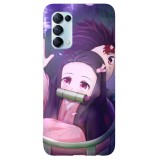 Husa compatibila cu Oppo Find X2 Pro model Nezuko and tanjiro Demon Slayer, Silicon, TPU, Viceversa, Transparent, Carcasa