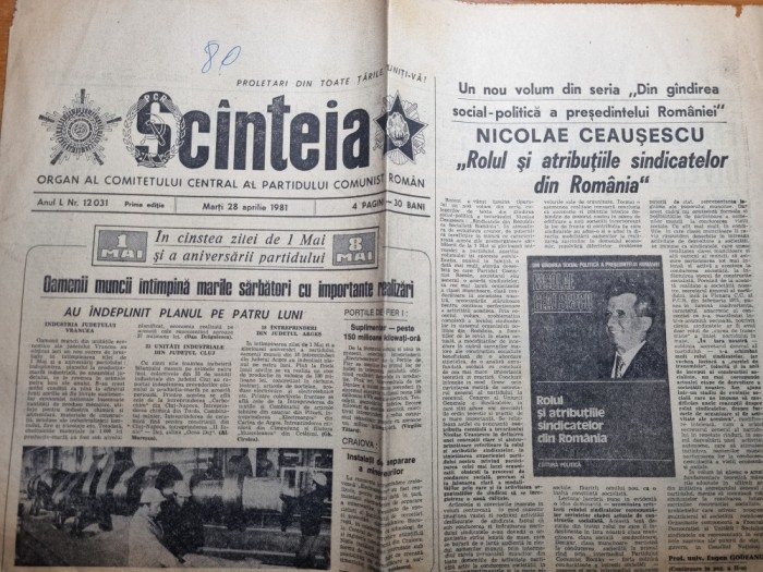 scanteia 28 aprilie 1981