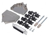 Mufă mamă D-Sub 25 pini drept lipire pe cablu - Kit complet, MH CONNECTORS