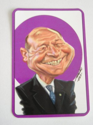 C91 3 - 2014 - Calendar de buzunar - caricaturi politicieni - Traian Basescu foto