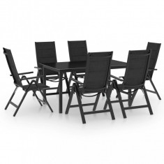 vidaXL Set mobilier de grădină, 7 piese, antracit, aluminiu