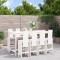 Gossi set bar de gradina, 9 piese, alb, lemn masiv de pin