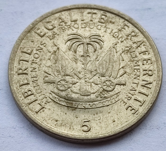 378. Moneda Haiti 5 Centimes 1975 (F.A.O.)