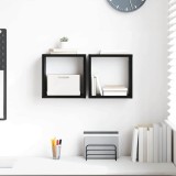 VidaXL Rafturi Montate pe Perete Stejar Negru MDF 26 x 15 x 26 cm