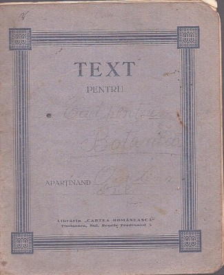 A4004N Caiet de botanică, anii 1930, Rom&amp;acirc;nia foto