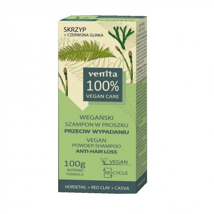 Sampon pudra cu extract de coada calului, argila si cassia pentru combaterea caderii parului Venita, 100 g