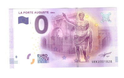 Bancnota suvenir Franta 0 euro La Porte Auguste Nimes 2017 - 1, UNC foto