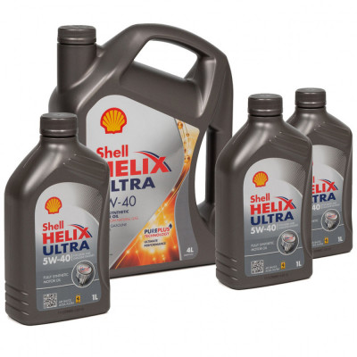 Set Ulei Motor Shell Helix Ultra 5W-40 4L + Set 3 Buc Ulei Motor Shell Helix Ultra 5W-40 1L foto