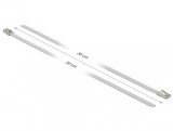 Set 10 buc bride din otel inoxidabil L 300 x W 4.6 mm Albe, Delock 18818