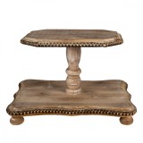 Cumpara ieftin Platou 2 Etaje Lemn Maro Hessa DecoLux 41x30x26 cm Rustic Elegant Servire