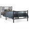 vidaXL Cadru pat metalic cu tăblii de cap/picioare, negru, 107x203 cm