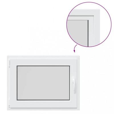Fereastra de subsol &amp;bdquo;RISOR&amp;rdquo; 80x60 cm Rabatabil DIN Stanga Alb foto