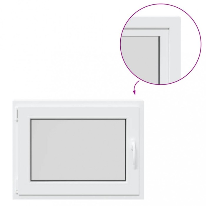 Fereastra de subsol &bdquo;RISOR&rdquo; 80x60 cm Rabatabil DIN Stanga Alb