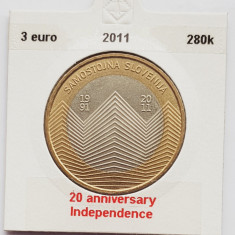 2239 Slovenia 3 euro 2011 Anniversary of Independence km 101