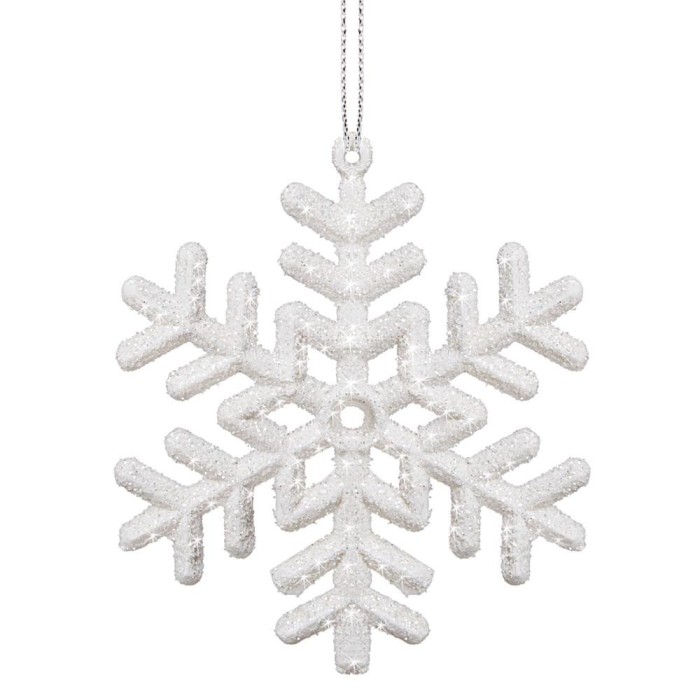 Decoratiune brad fulg de zapada, set 3 bucati, 8cm, alb Household NewTrend