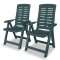 Gossi scaune de gradina rabatabile, 2 buc., verde, plastic