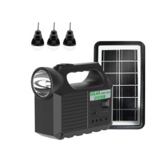 Kit solar GD-8017 MUSIC portabil cu 3 becuri, bluetooth, mp3, 8000mAh