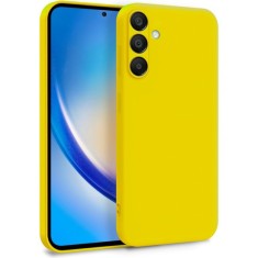 Husa Soft Touch, slim, ALC Mobile, anti soc, compatibila cu Samsung Galaxy A55, Galben Tpu foto