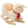 vidaXL Balansoar Oaie Plus, Spatar, 60x32x50cm, Alb, Cadru Metalic, Baza Lemn, Max 25kg, +12 Luni