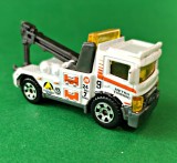 Camionetă tractare Matchbox 2013 Mattel Urban Tow Track vintage Made in Thailanda MB937 Diecast alb metalizat bogat inscripționată, chihlimbar X